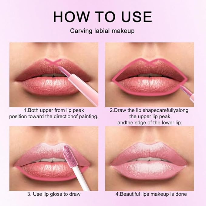 Kaely 2-in-1 Nude Pink Metallic Lipstick and Lip Liner, Shimmer Liquid Metallic Lipsticks for Women, Glitter Lip Gloss Stain Long Lasting Waterproof Smudge Proof 24 Hour, Vegan Makeup, 19