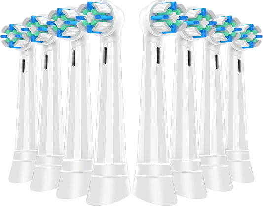 8 Pack Smart Cleaning Replacement Heads Compatible with Oral B iO 2 3 4 5 6 7 8 9 10 Series Electric Toothbrush, Brush Heads Compatible with Oral B iO Electric Handles (White)