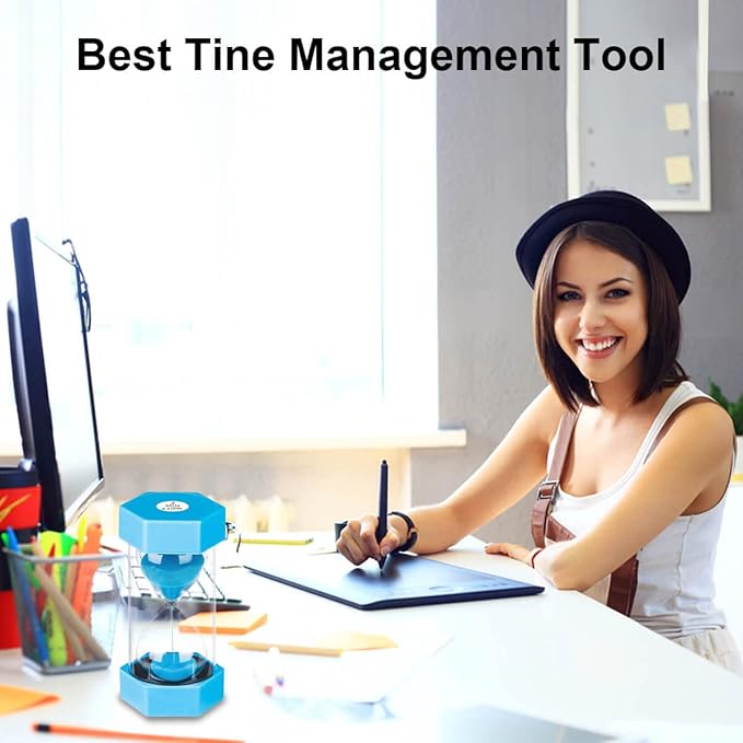 SuLiao Hourglass Sand Timer 60 Minute: Plastic Sand Clock,Giant Blue Sand Watch 60 Min,reloj de Arena 60 min,Unique 1 Hour Glass Colorful Sandglass Timer for Kids, Games, Classroom, Decorative