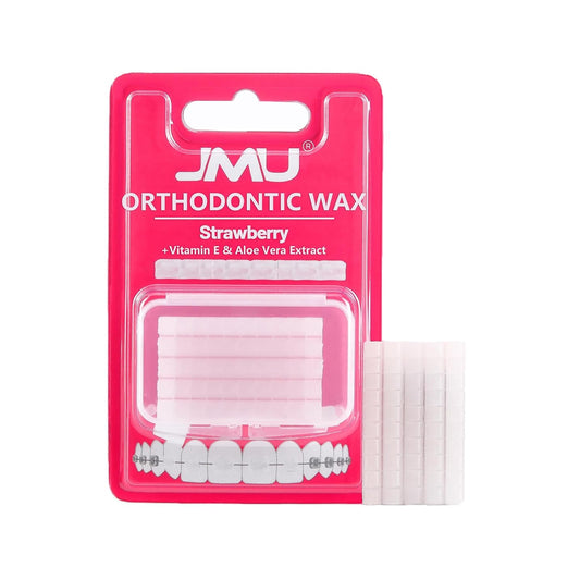 JMU Orthodontic Wax, Strawberry Flavor - 1 Pack (50 Precut Dots) - Dental Wax for Braces