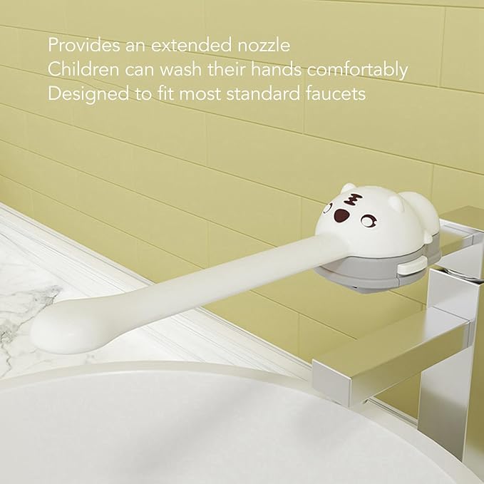 Faucet Handle Extender for Toddlers Kids, 17cm Universal Soft Silicone Children Cartoon Faucet Extender for Bathroom Sink