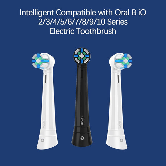 IO Replacement Heads Compatible with Oral b IO 2/3/4/5/6/7/8/9/10 Series Electric Toothbrush, Brush Heads Refills Compatible with Oral B IO for Teeth Clean (8 Black/White)