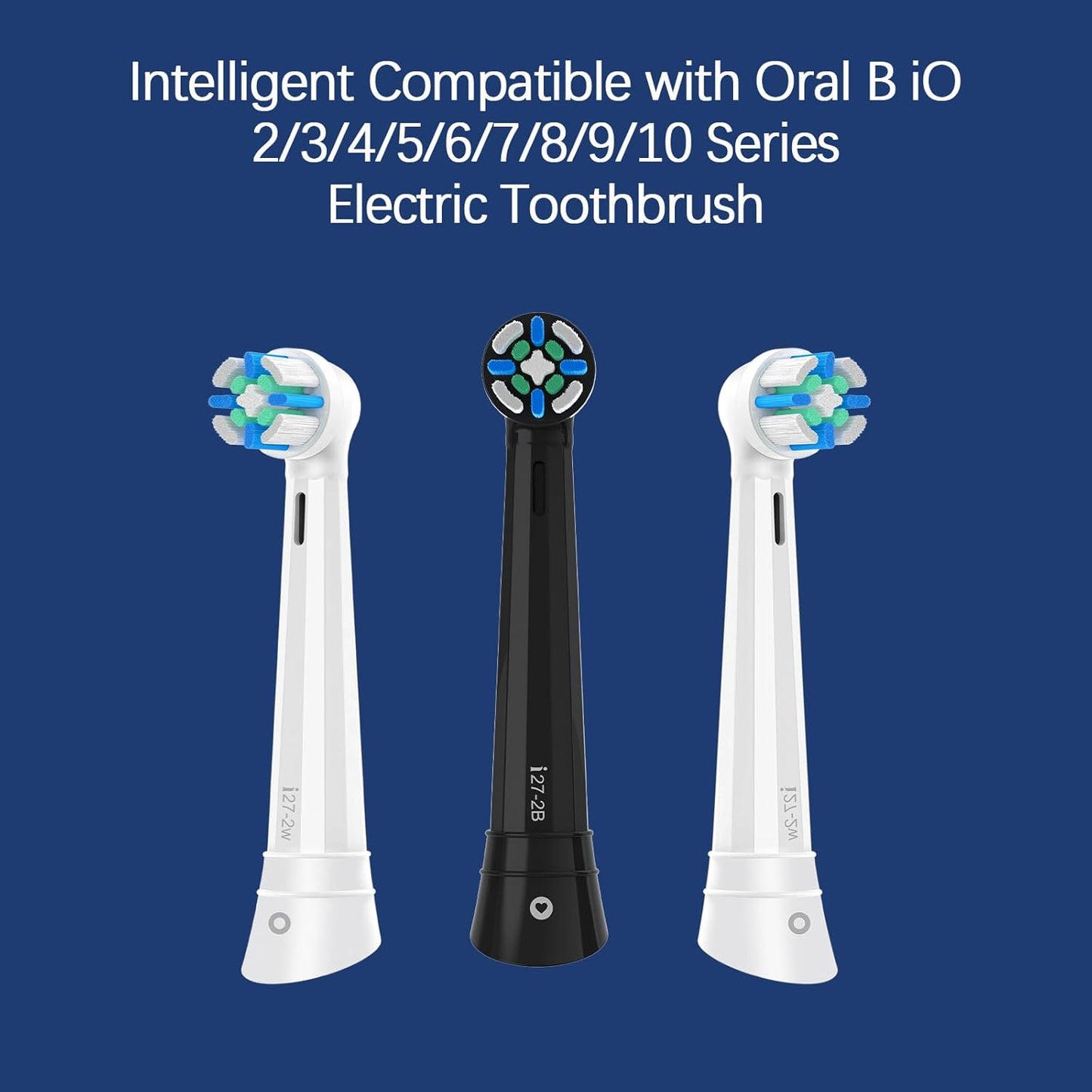 IO Replacement Heads Compatible with Oral b IO 2/3/4/5/6/7/8/9/10 Series Electric Toothbrush, Brush Heads Refills Compatible with Oral B IO for Teeth Clean (8 Black)