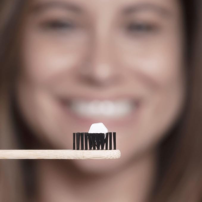 SuperBee Dentos Toothpaste Tablets & Biodegradable Bamboo Toothbrushes, 14 Tabs, Fluoride Free & Eco Friendly, Travel Mouthwash Tablets, Sensitive Bites Kids Adults