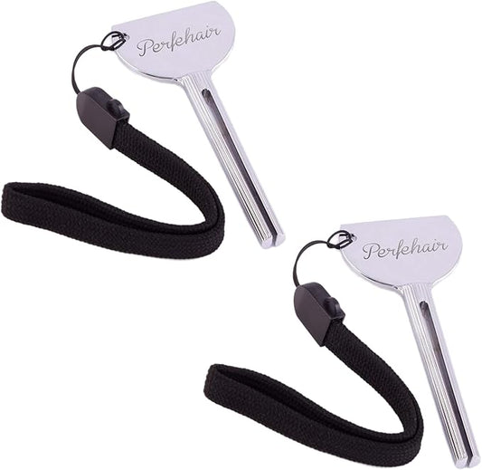 2pcs Tube Toothpaste Squeezer Keys, Metal Hair Dye Color Key Roller Dispenser Wringer Tool