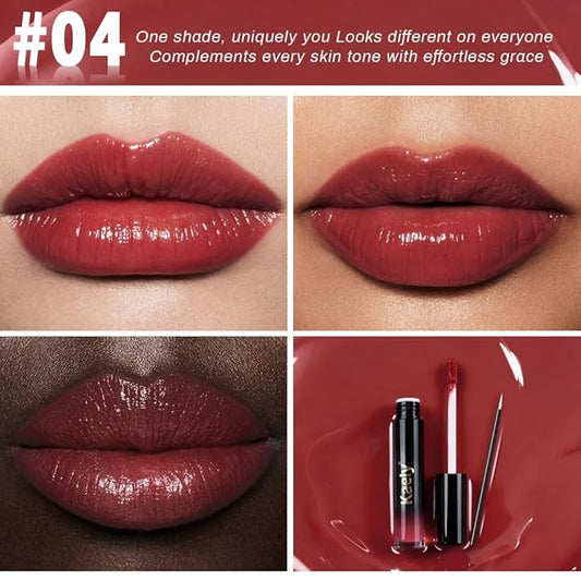 Kaely Longwear No-Budge Lipstick for Women, Highly Pigmented Liquid Lip Color Makeup, Non-Transfer Lip Gloss Stain Waterproof Smudge Proof 24 Hour, Instant Shine, Vegan & Cruelty-Free, 04 LIPPY