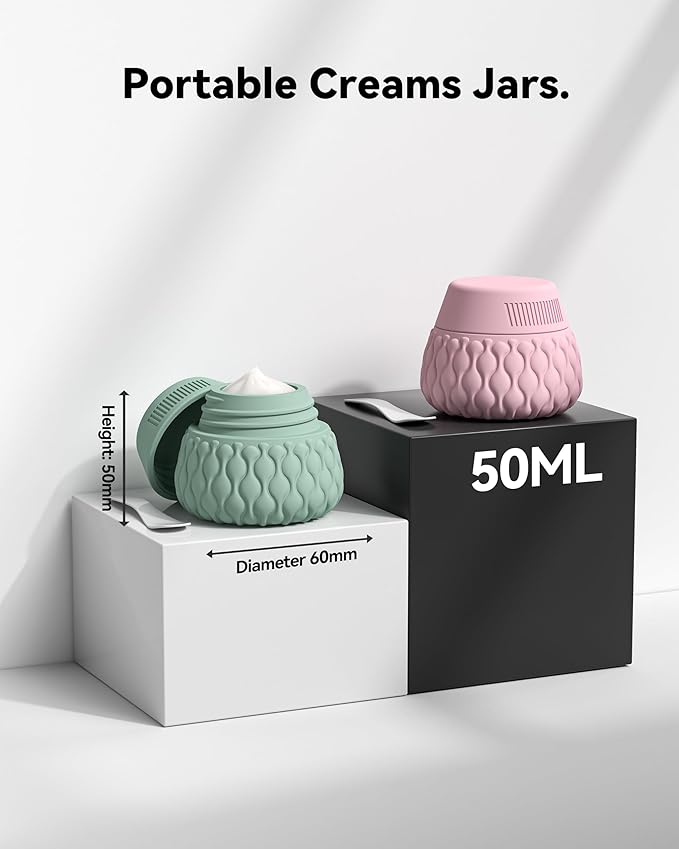 Silicone Travel Bottles for Toiletries 8 Pack Travel Size Toiletries 3.4 oz 1.7 oz, Leakproof Squeeze Travel Size Containers Refillable Cosmetic Jars Set for Shampoo, Conditioner, Creams