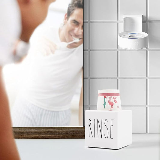 Dixie Acrylic Cup Dispenser and Holder, 3/5 oz White Paper Cup Rinse Organizer Caddy