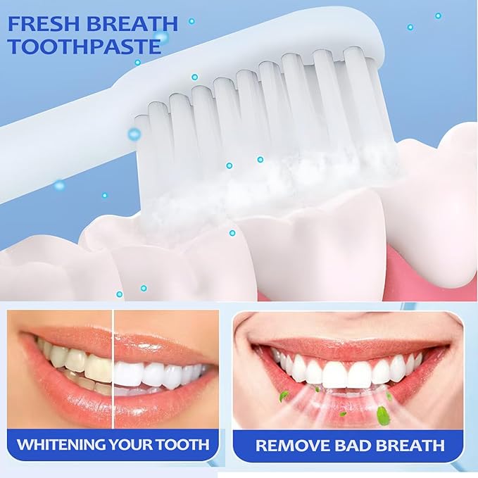 SP-6 Probiotics Whitening Toothpaste, 2 PCS 6 Probiotics Enhanced Formula Brightening Toothpastes for Teeth Whitening and Gum Health, Fluoride-Free, Fresh Breath with Mint Flavor (2 PCS)