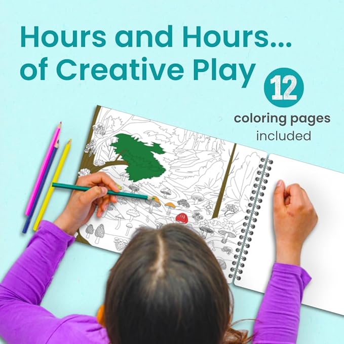 Cupkin Plants and Mushroom Sticker Book Activity for Kids, Toddler Airplane Travel Essentials, 500+ Nature Stickers for Kids + 12 Scenes + 12 Coloring Book Pages, Childrens Crafts for Ages 2-8