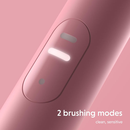 ORDO Lite Sonic Toothbrush, Electric Toothbrushes with 35,000 Pulses Per Min, Dual Modes, Over 5 Weeks Battery, Smart Timer, Waterproof, USB C, Petal