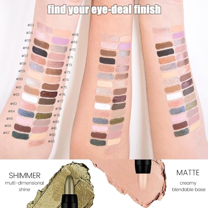 evpct Copper Shimmer Cream Eye Shadow Sticks Brightener Pencils for Women, Shimmery Bronze Silky Eyeshadow Applicator Stick Pen Waterproof, Blendable Crease-Proof Stick Eyeshadow Shimmer Eye Makeup 57