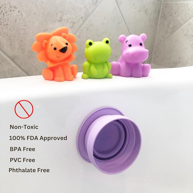 TubbyCup Baby Bath Rinse Cup, Collapsible & Convenient Space Saving Bath Cup with Suction Base, Sticks to Tub or Tile. Soft, Flexible, Makes Bath Time Safe & Fun. BPA-Free Non-Toxic Patented! (Purple)