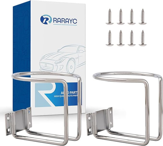 2 Pcs Wall Mounted Cup Holder for Boat Marine Yacht Truck RV Apartment Courtyard Silvery