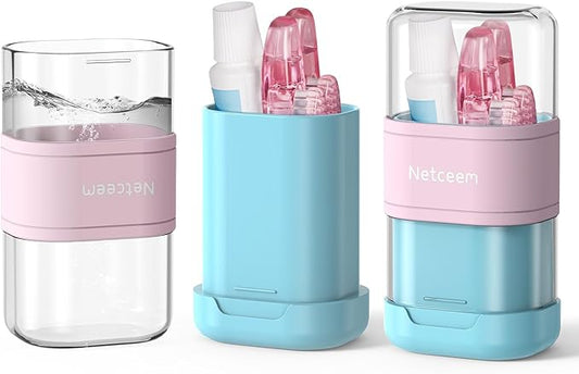 Toothbrush Travel Case Kit,Portable Folding Tooth Brush Holder and Toothpaste Cover Container with Mouthwash Cup, Oral Clean Tools Organizer for Traveling, Bathroom, Camping, Business Trip(1Pack）