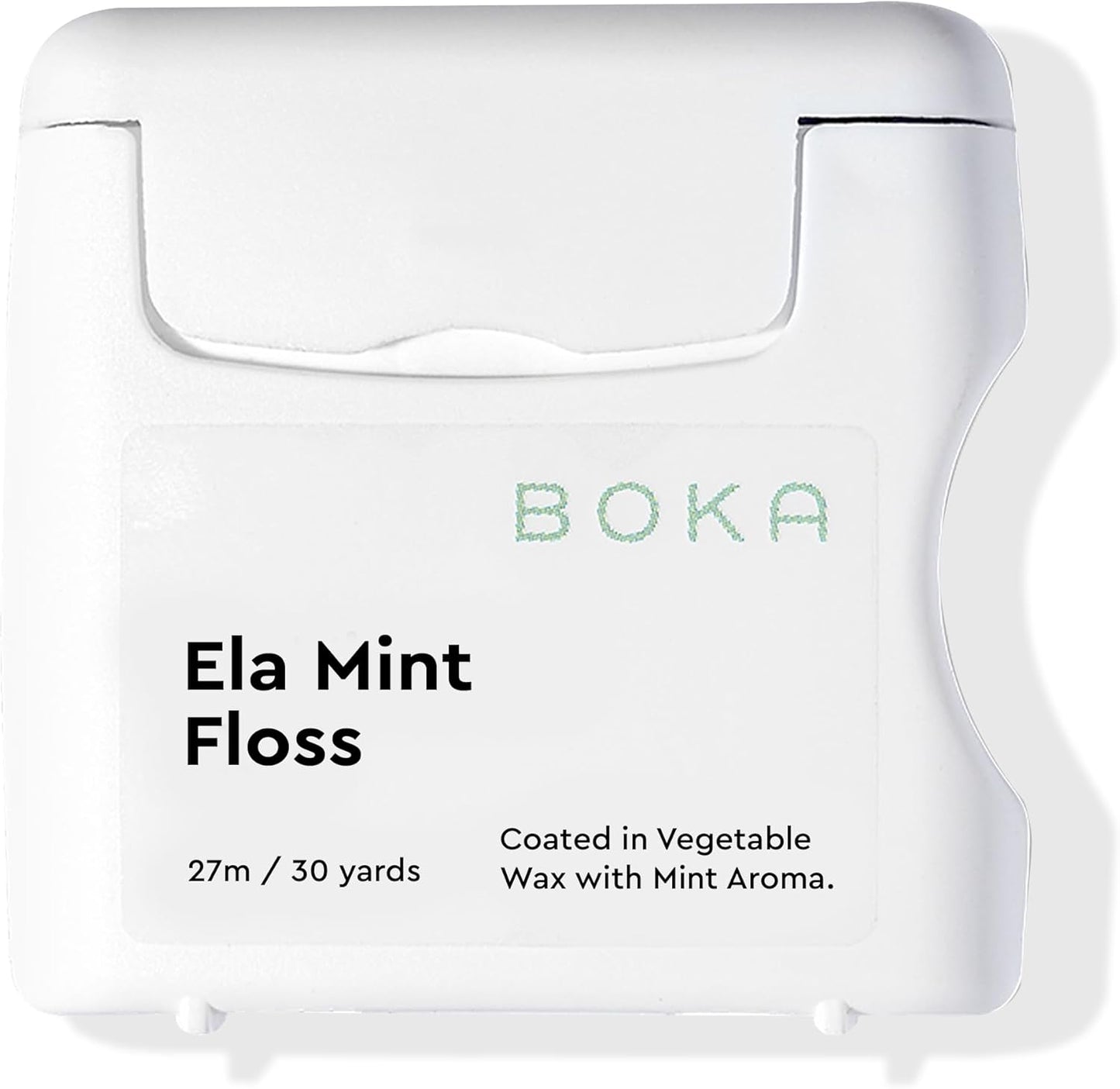 Boka Ela Mint Expandable Woven Dental Floss, Made from Plant-Based Vegetable Wax, Teflon-Free, 30 Yards of Waxed Floss (Pack of 1)