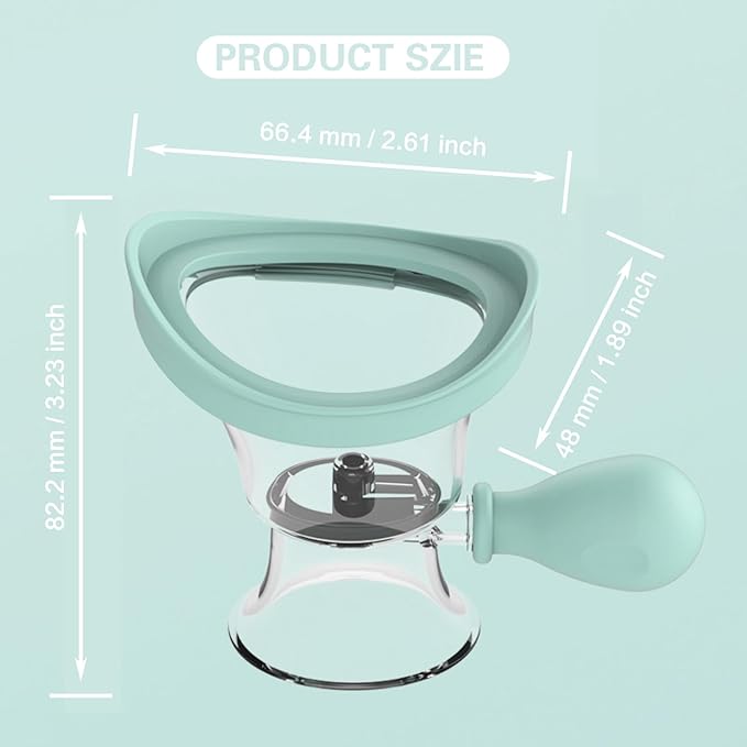 Eye Wash Cup, Eye Wash Kit - Silicone Manual Air Pressure Eye Cleaning Cup for Eye Rinse, Portable Eye Care Tool for Quick Relief from Tired Eyes, Cleaning Eye Dust, Makeup Irritants(Blue)