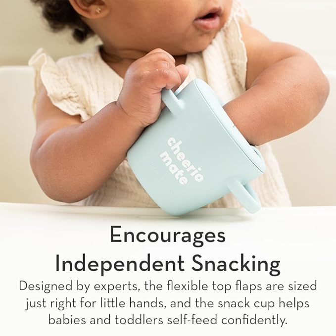 Bella Tunno Happy Snacker – Spill Proof Snack Cups for Toddlers and Babies, Snack Containers Made from Silicone BPA Free, Soft Opening & Removable Lid (Cheerio Mate)