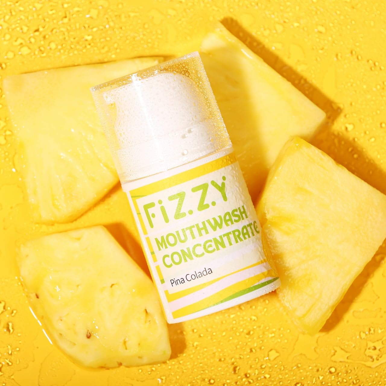 Fizzy Mouthwash Concentrate | Remineralizing Enamel Repair, Nano Hydroxyapatite | 20X Concentrated Travel Size | No Fluoride, Alcohol, Dye | Xylitol, Dry Mouth | Kids & Adults | Pina Colada