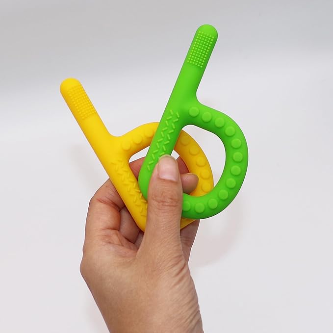 Flyaway Sensory Chew Toys for Kids 4 Pack, Teething Tubes for Babies Toddlers, Soft Silicone Teether Toys, Chew Sticks for ADHD/SPD/Anxiety/Autism, Refrigerator and Dishwasher Safe