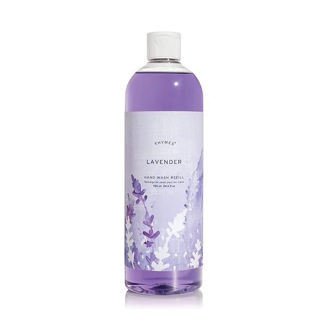 Thymes Hand Wash Refill - Lightly Scented Liquid Hand Soap for Bathroom and Kitchen Refill - Moisturizing Formula with Natural Ingredients (Lavender, 24.5 fl oz)