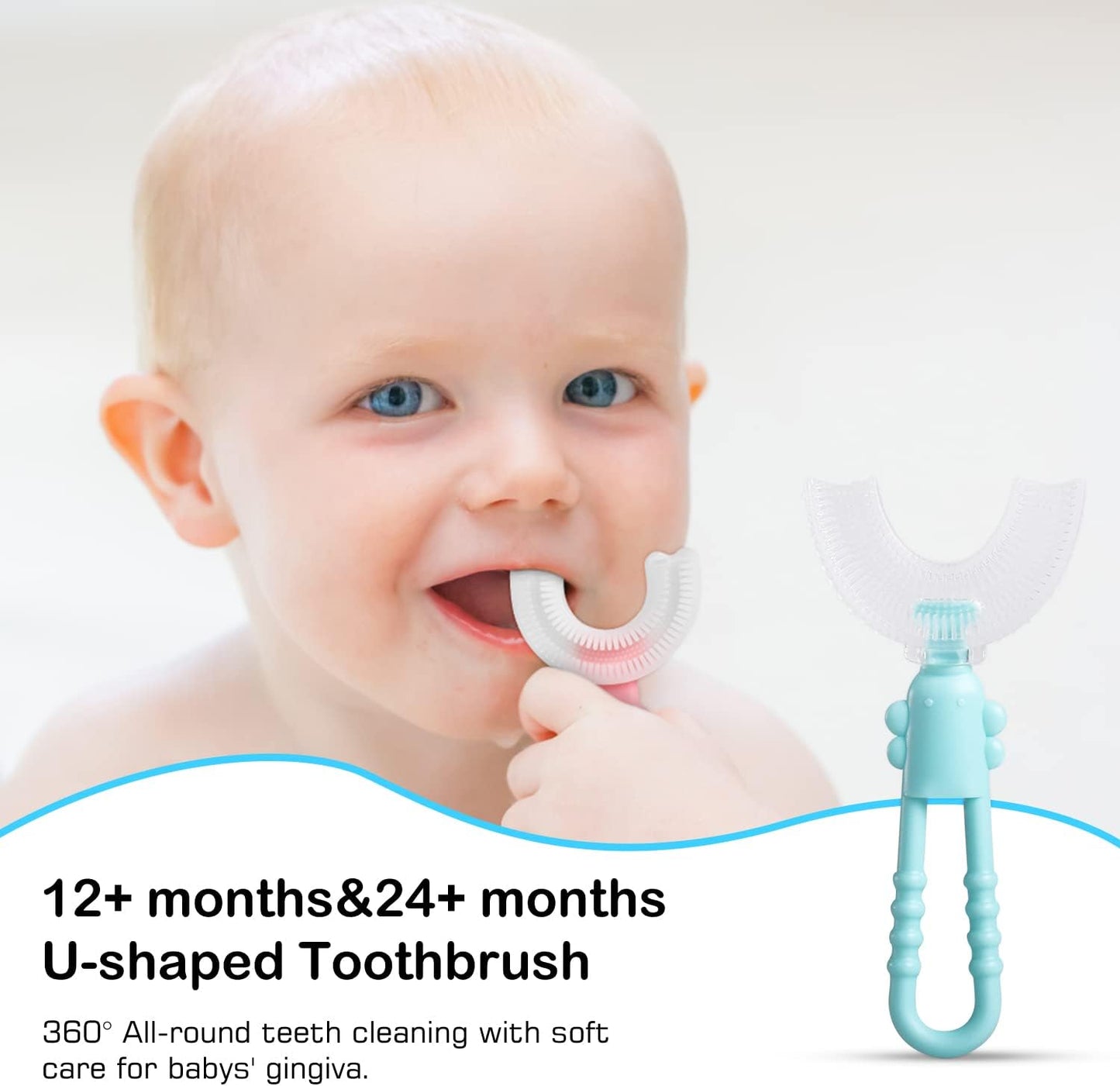 Baby Toddler Infant Toothbrush 6 to 12 Months and Up Age 1 2 3 1-2 2-4 Year Old, 10 in 1 Toothbrushes Gift Set with Soft Finger U-shaped Brush Brushing Bristles for Newborns Kids Children Child