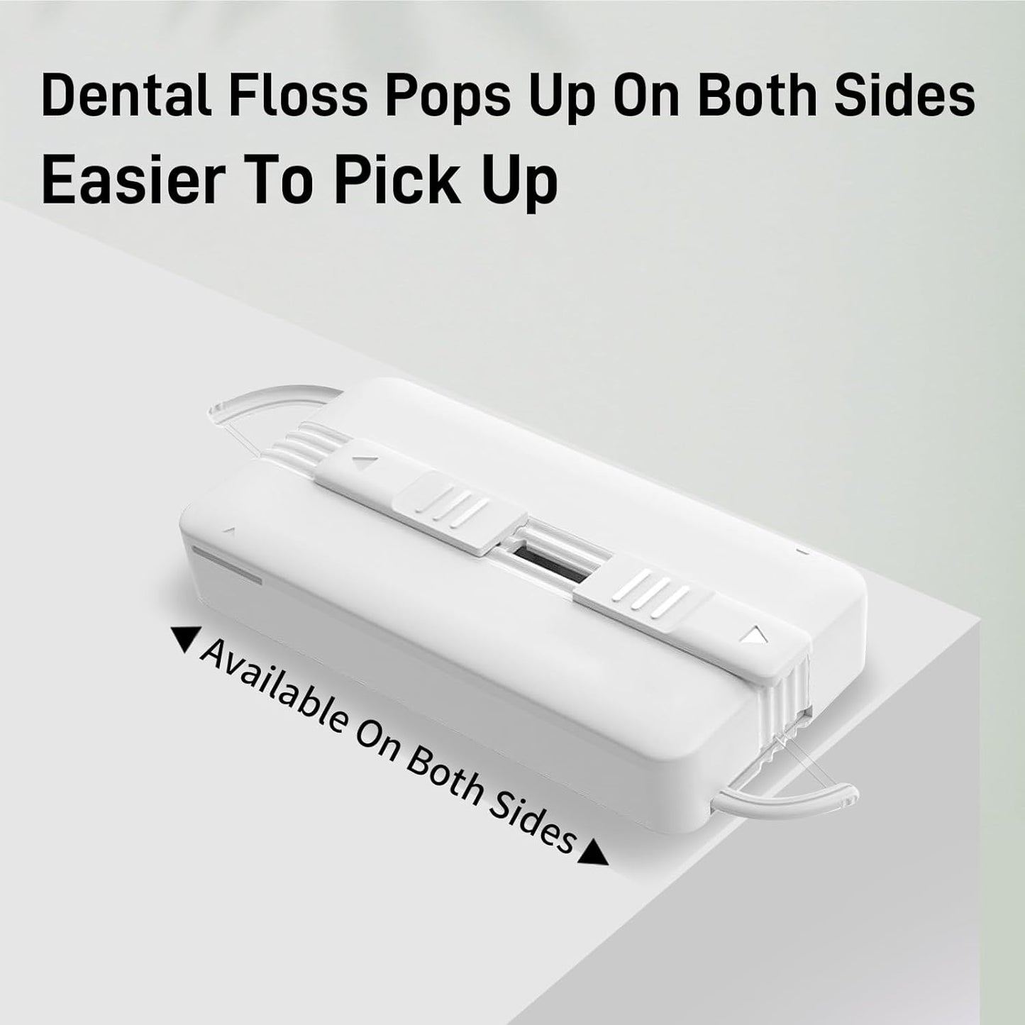 Holy Rose Portable Dental Floss Picks Dispenser 3 Case, Dual-Line Flossers – Travel Teeth Cleaning Holder - Mint Flavor Flossing Toothpicks Effective Oral Care Tool (White)