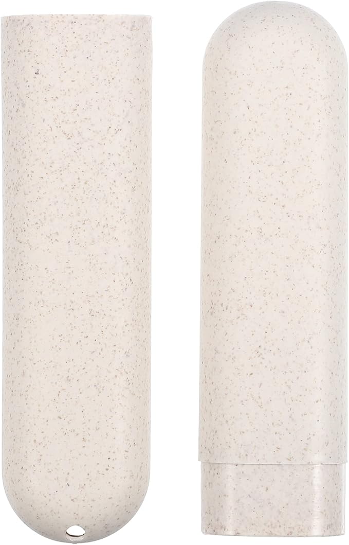 VOCOSTE 2pcs, Traveling Toothbrush Holders Case, PP Toothbrush Case for Travel Business, Green, Beige, 8.07''x1.22''x0.83''
