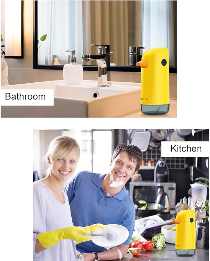 Cute Kids Soap Dispenser - Automatic Hand Foam Soap Dispenser, Touchless Foaming Shower Gel Facial Cleanser Dispenser 7.5oz/ 220ml for Bathroom Countertop, Kitchen, Office, Hotel, Preschool