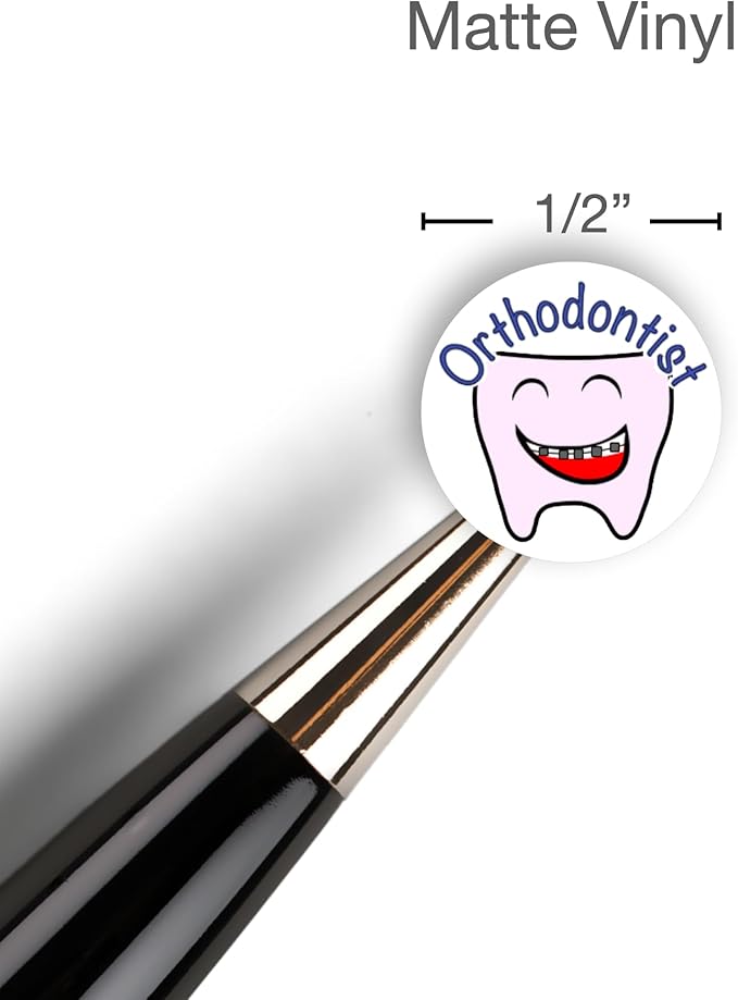 Ortho Appointment Planner Sticker / 54 Fun Vinyl Stickers (1/2”) / Orthodontist Dentist Braces/Health Wellness Essential Productivity Life/Bullet Bujo Journal (3 Sheet, Tooth, Matte Vinyl)