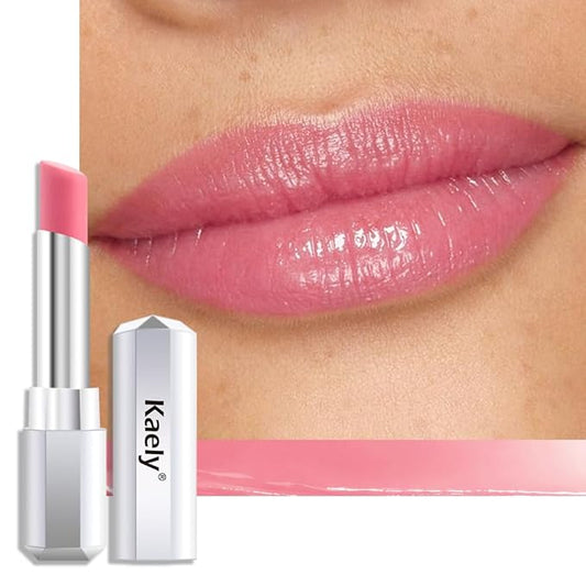 Kaely Pink Honey Lipstick Tinted Lip Balm, Hydrating Shine Lipstick for Women Dry Lips, Moisturizing Nourishing Glossy Lip Gloss Stain Makeup, Sheer Lightweight, Vegan & Cruelty-Free, 02