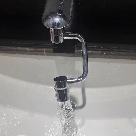 1080° Sink Faucet Aerator Extension Swivel Faucet Extender for Toddlers,2 Spray Modes Rotatable Bathroom Kitchen Faucet Extender for 25/32", 55/64",15/16" (Silver)