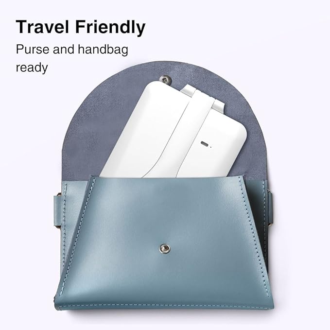 Fancii Rechargeable Travel Makeup Mirror with Bright LED Lights and 3 Color Modes - Ultra Thin, Portable and Lightweight, Touch Dimming, Compact Folding Mirror, Lighted Vanity Mirror, Nora Mini