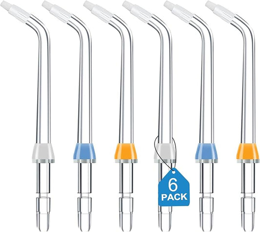 Replacement Tips for Waterpik Water Flosser, Replacement Orthodontic Tips Compatible with Waterpik Water Flossers and Other Brand Oral Irrigators (6 Orthodontic Tips)