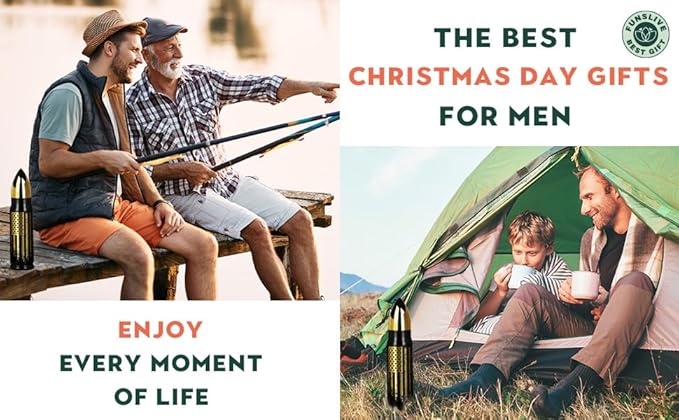 17oz Cool Tumbler Stainless Steel Gifts for Men Him Husband Dad - Unique Shaped Man Coffee Mug - Fishing Hunting Camping Christmas Birthday Gifts for Men - Stocking Stuffers White Elephant Gifts 2025