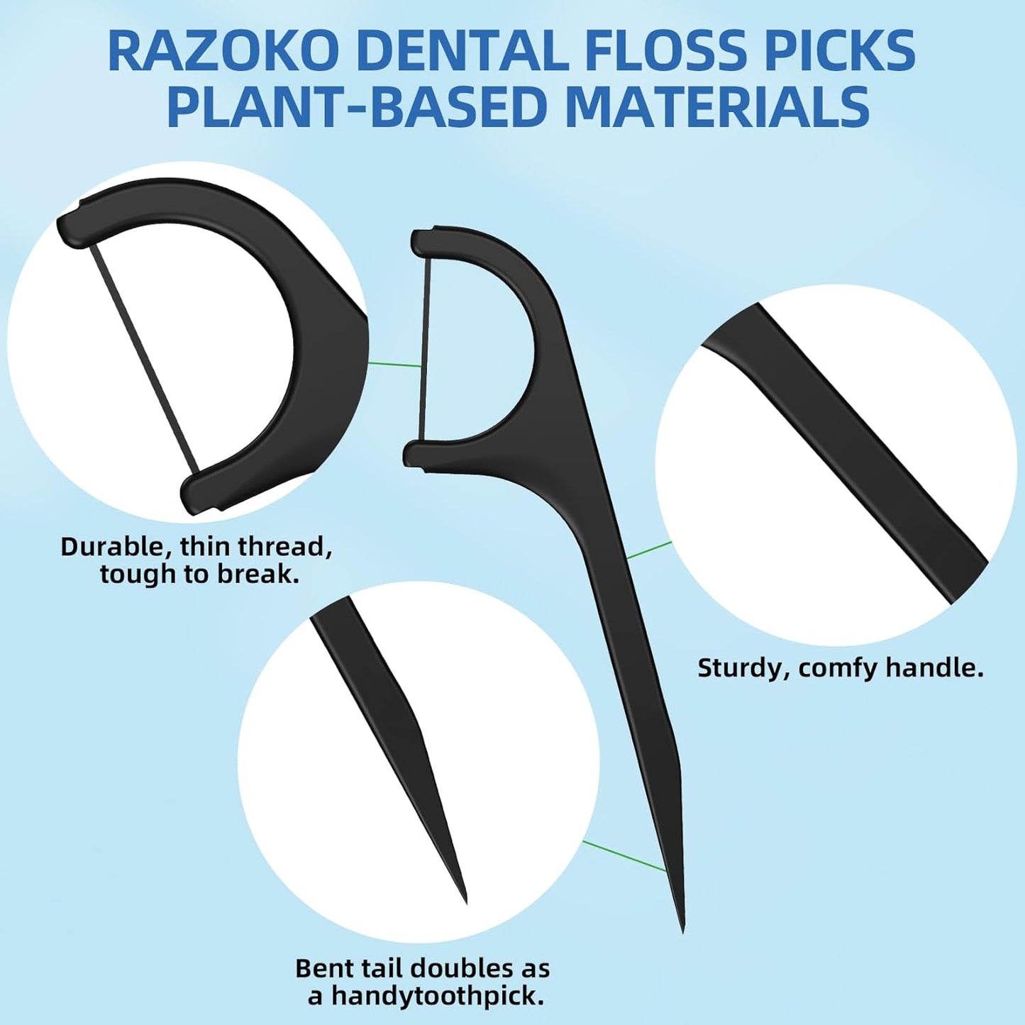 Biodegradable Dental Floss Picks - Easy Glide for Fresh Breath and Healthy Gums