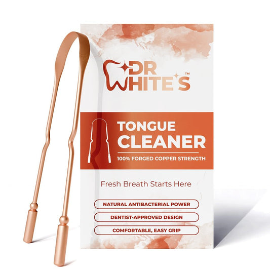 Dr. White’s Copper Tongue Cleaner – Dentist-Formulated Dual-Grip Design for Fresh Breath & Everyday Oral Detox – 100% Forged Copper, For Adults & Kids, Rust-Resistant, Built to Last