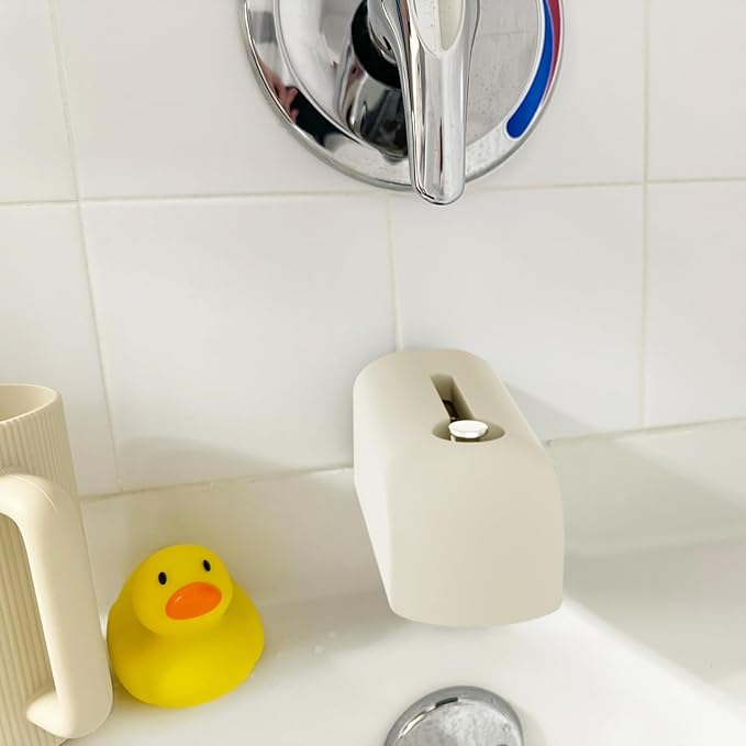 Faucet Cover Bathtub for Baby, Soft Silicone Tub Spout Cover, Faucet Protector for Kids, Bath Spout Guard for Baby, Toddler Tub Faucet Cover, Water Spout Cover for Child Safety, Universal Fit (Ivory)