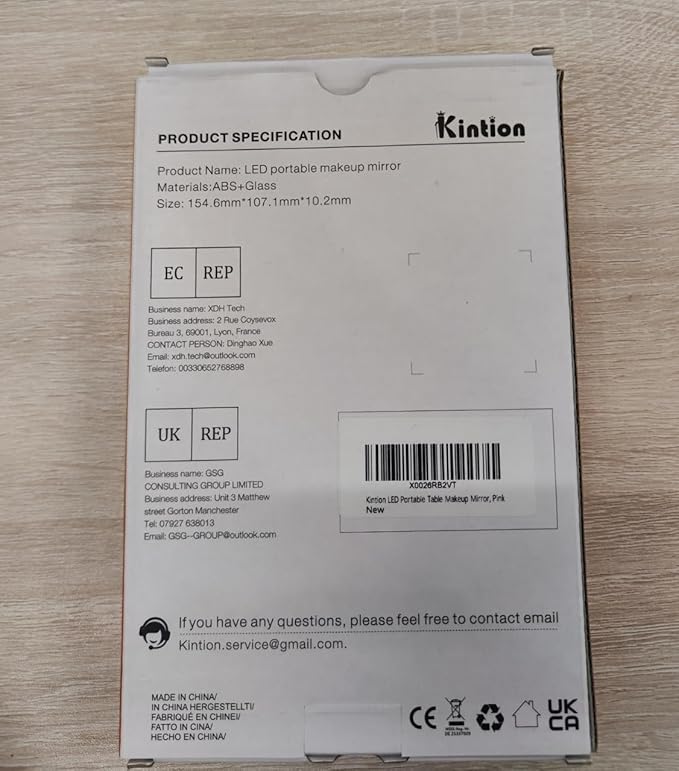 Kintion Travel Makeup Mirror, 6"*4.2" Rechargeable Portable LED Lighted Tabletop Vanity Mirror, 3 Colors Touch Dimmable Compact Mirror for Women Gift, Pink