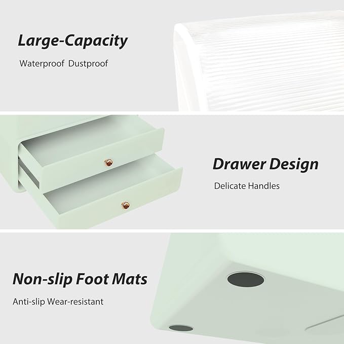 Large Makeup Organizer with Brush Holder, Makeup and Skincare Organizer for Vanity, Cosmetics Skincare Organizers with Lid and Drawers for Countertop, Bathroom, Dresser, Ideal Gifts for Women