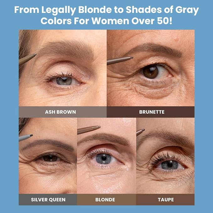 Prime Prometics PrimeBrow Pencil for Mature Women – Ultra-Precise Tip for Natural, Hair-Like Strokes – Smudge-Proof & Long-Lasting Wear – Great for Thinning, Sparse, or Graying Brows (Brunette)