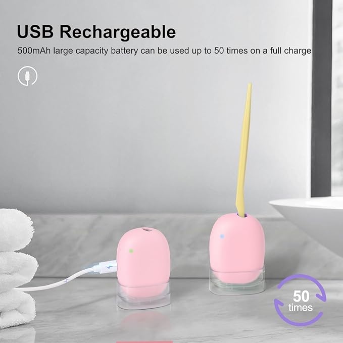 Toothbrush Holder, Toothbrush Cleaner Case, Portable USB Charging Toothbrush Cover with U V-C Light, Travel Toothbrush Holder (Pink)