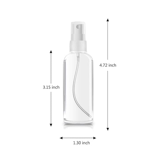 ZEROFIRE 2 Pack Spray Bottles 2oz Clear Plastic Empty Refillable Mini Spritzer for Travel, Cleaning, Gardening, Skin Care Atomizer for Essential Oils, Perfume