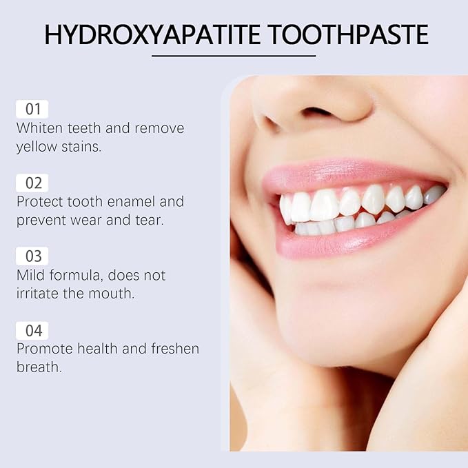 2 PCS 7.5% Hydroxyapatite Toothpaste for Enamel Repair & Sensitivity Relief, Nano Hydroxyapatite Toothpaste - Fluoride-Free Formula, Gentle and Effective Formula, Fresh Breath (2 x 120g)