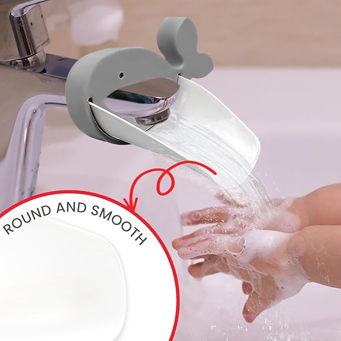 (2 Pack) Faucet Extender for Kitchen and Bathtub Sink, Universal Sink Handle Extenders, Fun Hand-Washing for Babies, Toddlers and Kids (Gray)