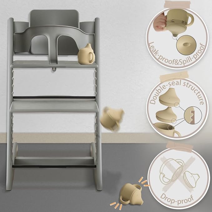 Moonkie Silicone Baby Sippy Cups | 3 Stages Training Cup Straw Cup for Infants Toddlers and Kid | 4 oz 1Pack