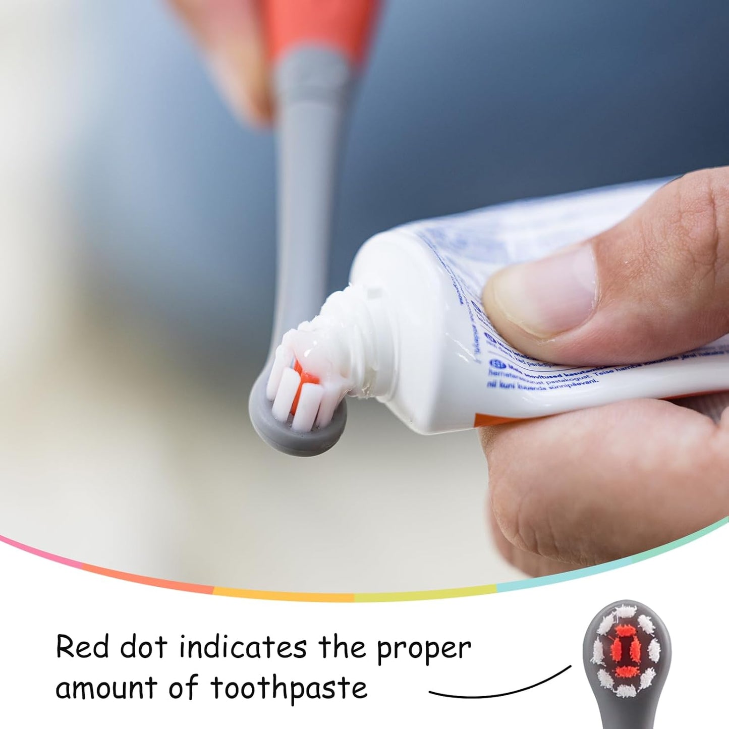 Mombella Ladybug Toddler Toothbrush for 2 Years+, Soft Red Dot Bristle Kids Toothbrush Age 2-4, Easy to Use, Oral Hygiene Care for Infant Teeth and Gums, Safe and Sturdy, 1pc