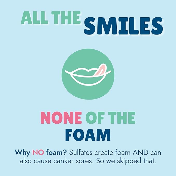 Toothpaste Pearls, Chewy Fluoride Free Toothpaste for Kids, Stocking Stuffer, Made with Nano Hydroxyapatite & Xylitol, Foam Free, Mess-Free Travel Tooth Paste, Mint Kiss, 65ct