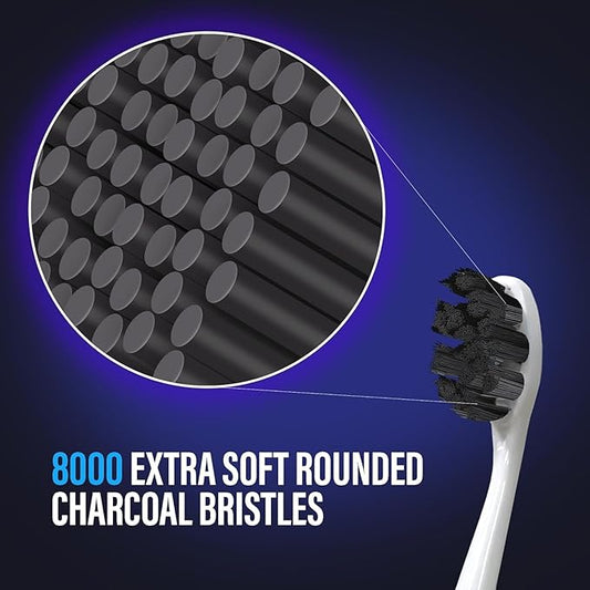 GuruNanda Butter on Gums Charcoal Toothbrush - 8,000+ Softex Bristles for Sensitive Teeth & Gums, Aids in Teeth Whitening, Extra Soft (2 Count)