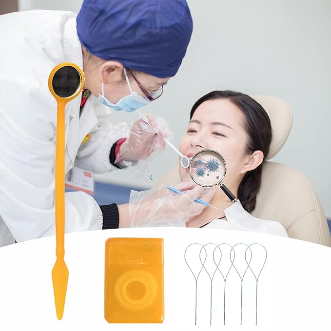 Braces Cleaning Kit for Teeth, Portable Orthodontic Toothbrush Kit Oral Care Dental Travel Kit - Interdental Brush Dental Wax Dental Floss Toothbrush Box (Orange)